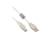 Bild von INLINE USB 2.0 Kabel A an B transparent mit Ferritkern 3m
