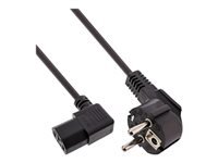 Bild von INLINE BULK 25er Netzkabel Schutzkontakt gewinkelt auf Kaltgeraetestecker C13 rechts abgewinkelt 3m schwarz