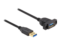 Bild von DELOCK SuperSpeed USB 5 Gbps USB 3.2 Gen 1 Kabel USB Typ-A Stecker zu Buchse 1m zum Einbau schwarz