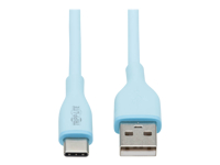 Bild von EATON TRIPPLITE Safe-IT USB-A to USB-C Antibacterial Cable USB 2.0 Ultra Flexible M/M Light Blue 3 ft. 0,91m