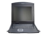 Bild von DIGITUS Modulare Konsole mit 43,2cm 17Zoll TFT 8 Port KVM & Touchpad IT Tastatur RAL 9005 - schwarz