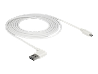 Bild von DELOCK Kabel EASY-USB 2.0 Typ-A Stecker gewinkelt links / rechts > EASY-USB 2.0 Typ Micro-B Stecker weiss 3 m