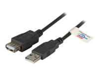 Bild von EFB USB2.0 Verlaengerungskabel Typ A Stecker auf Typ A Buchse Premium Schwarz 1,8m