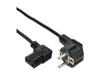 Bild von INLINE BULK 35er Netzkabel Schutzkontakt gewinkelt auf Kaltgeraetestecker C13 rechts abgewinkelt 1,8m schwarz