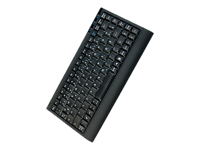 Bild von KEYSONIC ACK-595C+  Mini-Tastatur schwarz in flacher Bauform geringe Abmessungen Soft-Touch-Membrantechnologie Status-LEDs (DE)