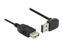 Bild von DELOCK Verlängerungskabel EASY-USB 2.0 Typ-A Stecker gewinkelt oben / unten > USB 2.0 Typ-A Buchse schwarz 0,5 m