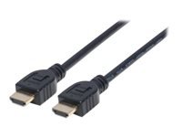 Bild von MANHATTAN High Speed HDMI-Kabel CL3 3m mit Ethernet-Kanal zur Wandinstallation HDMI-Stecker auf HDMI-Stecker geschirmt schwarz