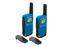 Bild von MOT Talkabout T42 Doppelpack Farbe blau HFG PMR446 Display inkl. 2 Funkgeräte +2 Gürtelclip +16 Aufkleber zum Personalisieren +BDA