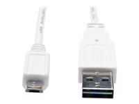 Bild von EATON TRIPPLITE Universal Reversible USB 2.0 Cable Reversible A to 5Pin Micro B M/M White 3ft. 0,91m