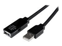 Bild von STARTECH.COM 25m aktives USB 2.0 Verlängerungskabel - St/Bu - USB Reapeater / Signalverstärker Kabel Stecker/Buchse - Schwarz