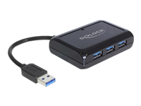 Bild von DELOCK HUB USB 3.0 3 Port extern + 1 x Gigabit Lan Port schwarz