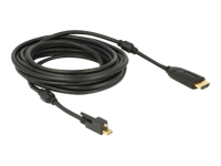 Bild von DELOCK Kabel mini Displayport 1.2 Stecker mit Schraube > HDMI Stecker 4K Aktiv schwarz 5 m