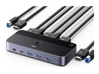 Bild von UGREEN CM664 HDMI KVM Switch 2 In 1 Out 3x USB-A 3.0 1x USB-C Umschalter
