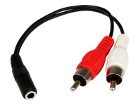 Bild von STARTECH.COM 15cm Audio Kabel 3,5mm Klinke auf 2x RCA/Cinch (Buchse/Stecker)