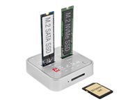 Bild von DELOCK Dockingstation für 1 x M.2 NVMe SSD + 1 x M.2 SATA SSD mit SD Express SD 7.1 Card Reader und Klon Funktion