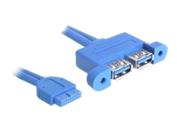 Bild von DELOCK Kabel USB 3.0 Pinheader BU > 2x USB 3.0-A Bu 45cm nebeneinander