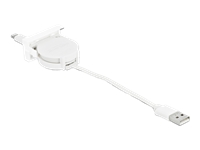 Bild von DELOCK Easy 45 Modul USB 2.0 Ausrollkabel USB Typ-A zu 8 Pin Lightning Stecker weiss