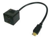 Bild von TECHLY Videokabel Splitter Stecker auf 2xHDMI Buchse 1xHDMI 19pol. Stecker auf 2xHDMI 19pol. Buchse Laenge 0,3m schwarz
