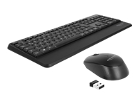 Bild von DELOCK USB Tastatur und Maus Set 2,4 GHz schwarz Handballenauflage