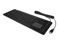 Bild von KEYSONIC KSK-6231 Tastatur INEL Silikon-Tastatur universell staub und wasserdicht Full-Size Touchpad mit Beleuchtung schwarz (CH)