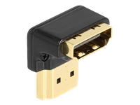 Bild von DELOCK HDMI Adapter Stecker zu Buchse 90 unten gewinkelt 8K 60Hz Metall