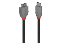 LINDY 1m, USB 3.2, Type C, to Micro-B, Cable, Anthra Line