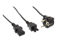 Bild von INLINE Netz-Y-Kabel 1x Schukostecker auf Kaltgeraete- und Notebookstecker 2m