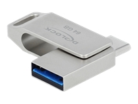 Bild von DELOCK USB 3.2 Gen 1 USB-C + Typ-A Speicherstick 64GB - Metallgehäuse