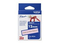 BROTHER Ruban tissus Or sur Rose 12mm (4m)